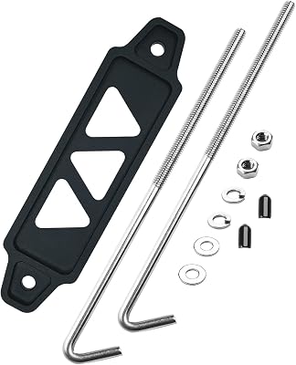 Battery Hold Down Sets,With Billet Aluminum Battery Tie Down Bracket And 18-8304 Stainless Steel J boltsBlack