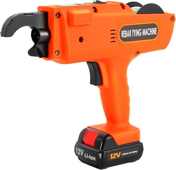 Automatic Rebar Tying Machine, 8-34mm/30-60mm, Rechargeable Handheld Steel Bar Rod Tying Binding Tool with 2 Batteries, for Construction/Bridge/Tunnel,8-34mm