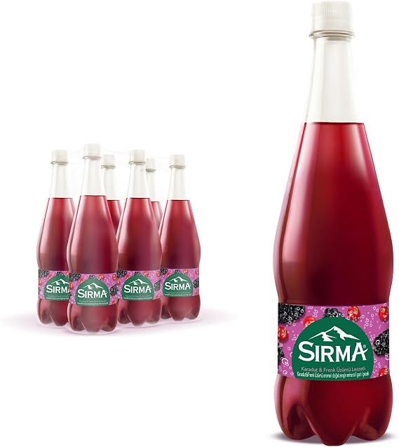 Black Mulberry & Currant Flavored Natural Mineral Water with Sırma Vitamin B 6x1 L