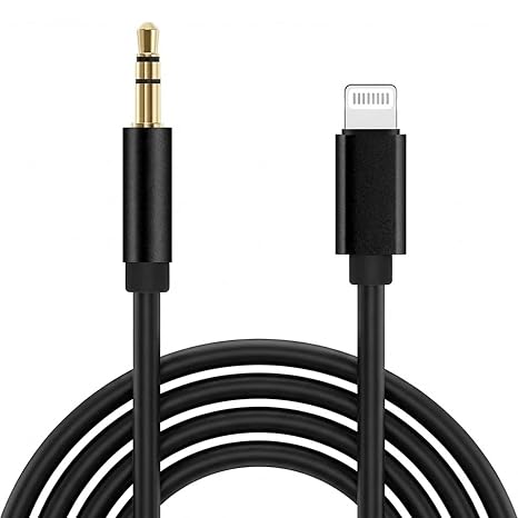 Hadron Lightning to 3.5mm Aux Ses Kablosu, 1 Metre, Apple iOS Uyumlu Dönüştürücü (Siyah)