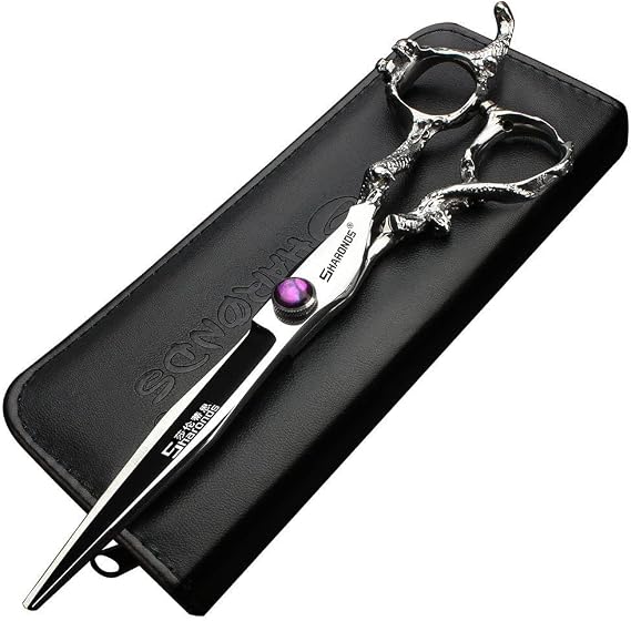 SHARONDS Hair Cutting Scissors Hairdressing Scissors Thinning Scissor Professional Barber Salon Home Shear For Men Women (8 inch flat)