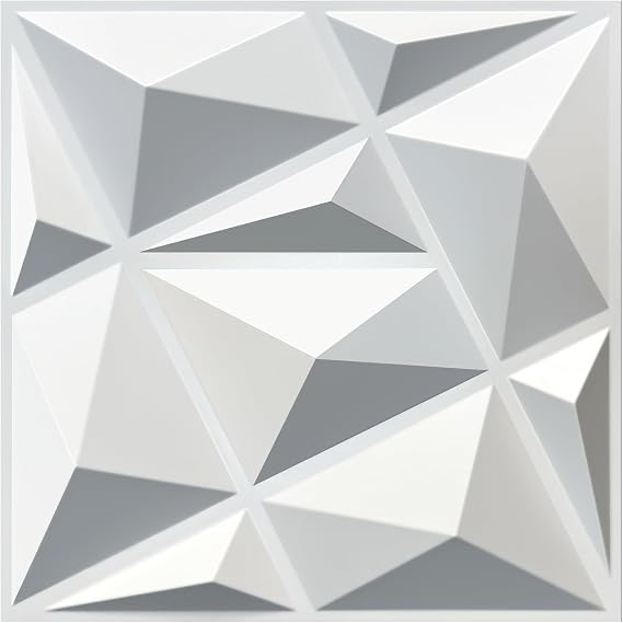 MIX3D 33 Pack 3D Wall Panels, Modern Accent Panels for Interior Wall Decor, PVC Wall Covering Panels for Living Room Lobby Bedroom Hotel Office, White, 12''x12'' Cover 32 Sq. Ft