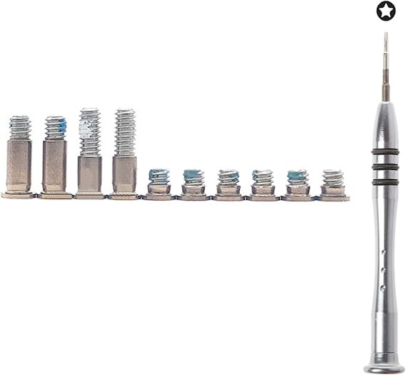 Replacement 10pcs/Set Bottom case Screws + 1pcs 5 Point Pentalobe Screwdriver for MacBook Air 13 A1932 Retina 2018 2019, A2179 2019 2020 Years MC 3302, A2337 M1 EMC 3598 2020 (Rose Gold)