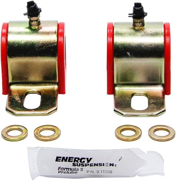 Energy Suspension 9.5161R 1" Greasable Sway Bar Set , Red