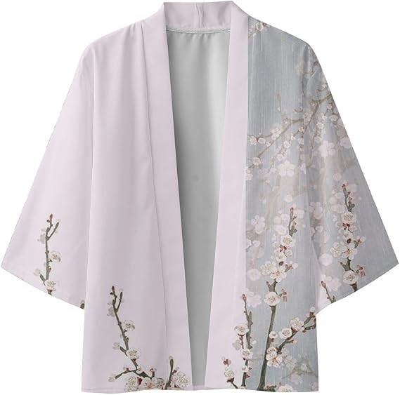 Spring Summer Jacket Men's Kimono Cardigan Japan Happi Kimono Yukata Coat Ukiyoe Baggy Kimono Cardigan Traditional Japanese Haori Costume