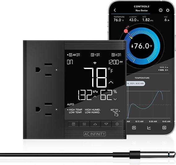 AC Infinity Controller 75 PRO, WiFi Outlet Controller, Desktop