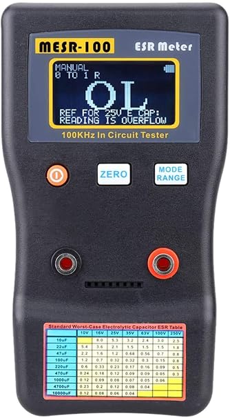 Capacitor Tester ESR LCR Capacitance Ohm Meter Professional Measuring Capacitance Resistance Capacitor Circuit Tester