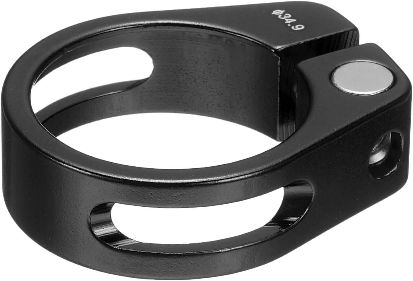 HARFINGTON Bike Seat Post Clamp 34.9mm Bike Clip Aluminum Alloy Bicycle Locking Seat Post Ring with M4 Hex Screw for 30.4 to 31.6mm Bicycle Mountain Bike Road Bike Post Tube, Black