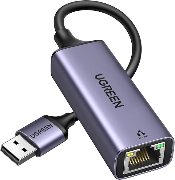 UGREEN USB - Ethernet Adaptörü, Tak ve Çalıştır Ethernet Adaptörü, Alüminyum Kabuk, 1Gbps Gigabit RJ45 - USB 3.0 Ağ Dongle, Nintendo Switch, Laptop, MacBook, Windows, macOS, Linux ile Uyumlu