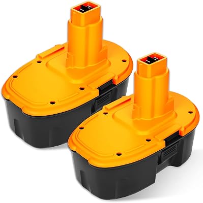 2-Pack 4.5Ah Ni-Mh DC9096 Battery Replacement for Dewalt 18V Battery DC9098 DC9099 DW9095 DW9096 DW9098 DW9099 DE9039 DE9095 DE9096 DE9098 DE9503Yellow