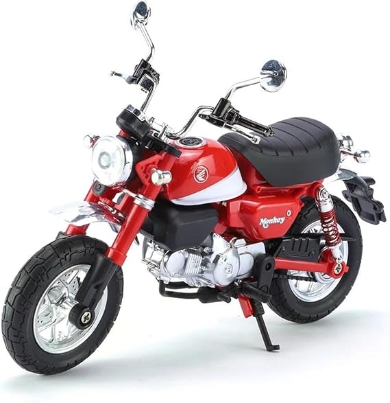 SHAYANZI Mini Simulation Motorcycle Toys 1/12 for Honda Monkey Motorcycle Metal Super Sport Mini Model Series Children's Gift Adult for Boys(Red)