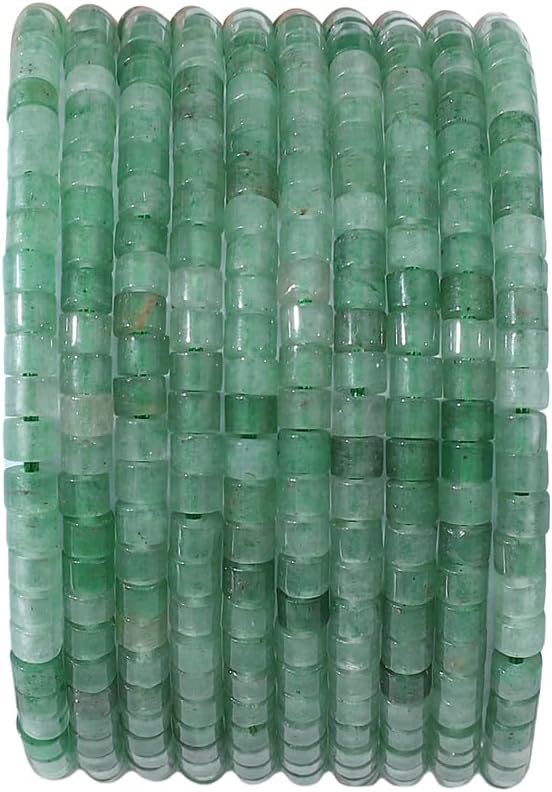 BEADIA Natural Green Aventurine Short Cylinder Beads 2x3mm 155pcs Tube Loose Semi Gemstone Beads for Jewelry Making Design