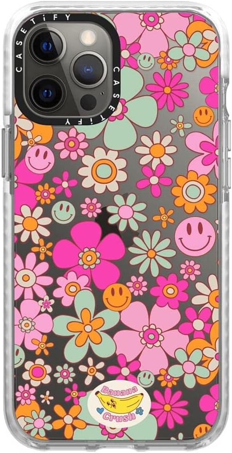 CASETiFY Impact iPhone 12 Pro Max Case [6.6ft Drop Protection] - Groovy Pattern Clear - Clear Frost
