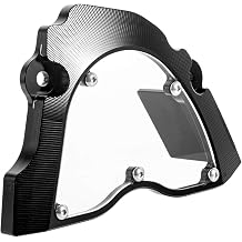 Aluminum Motorcycle Front Sprocket Cover Clear Chain Guard for Yamaha YZF R15 V3 2017-2019 Black