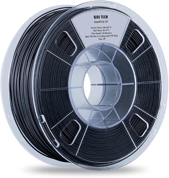 R QIDI TECHNOLOGY PA12-CF Carbon Fiber Nylon 1.75mm 1Kg Spool Filament