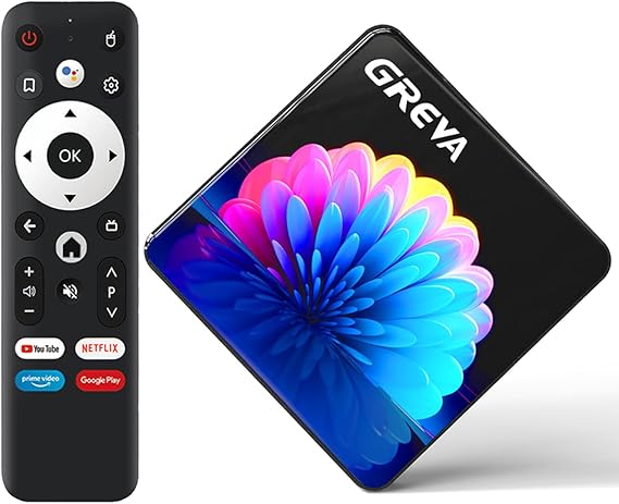 GREVA 2025 Android TV Box 13.0 4GB RAM 64GB ROM, Smart TV Box 8K RK3528 Chipset Support WiFi6 BT5.0 USB3.0 Ethernet LAN HDR10 3D HD Smart Streaming Media Player