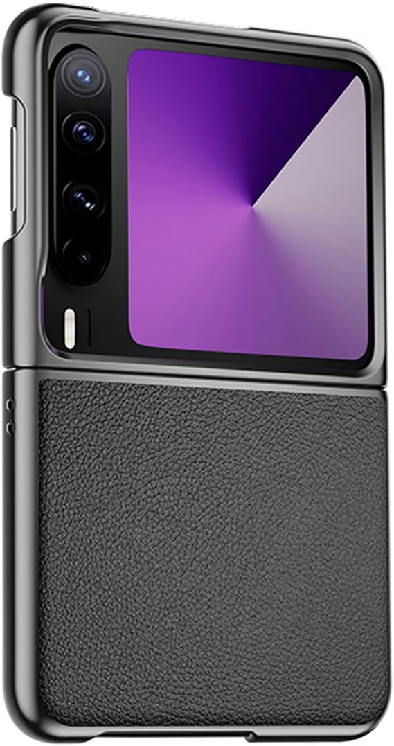 Ultrathin Case for Huawei Pura X, Shockproof Minimalist Soft Case Electroplated Business Vegan Leather Phone Cover,Black,PuraX
