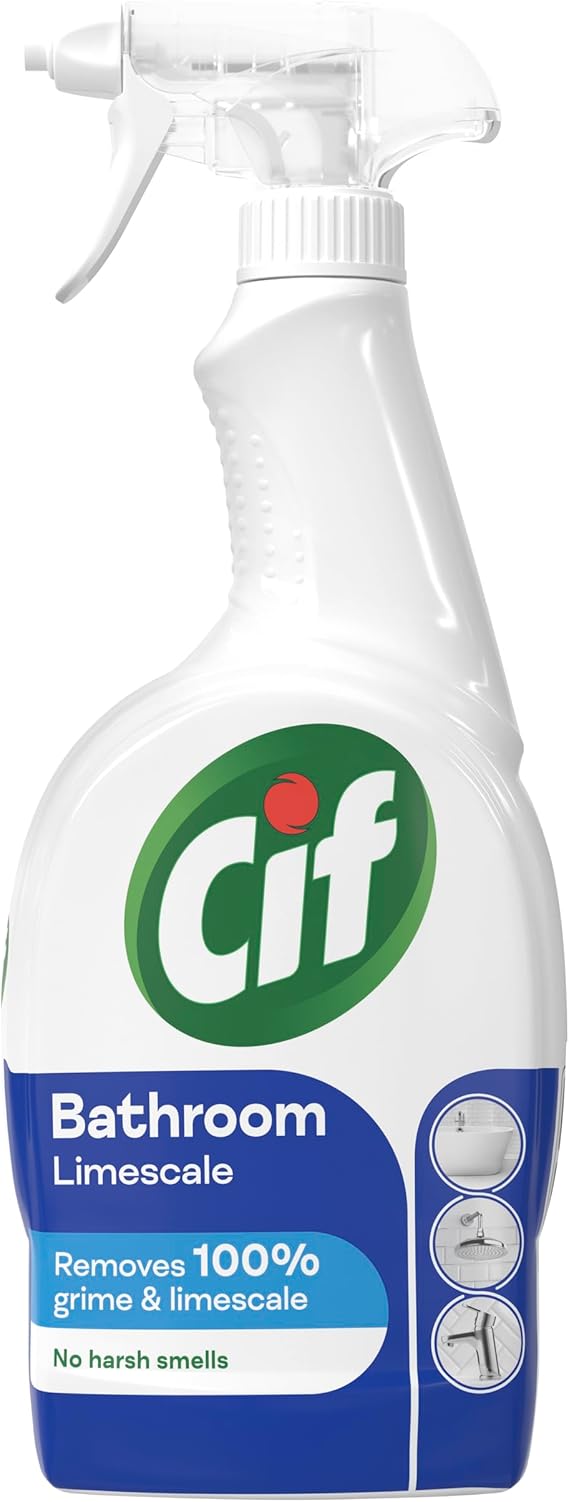 Cif Cleanboost Bathroom Spray 100% grime & limescale removal for cleaning ceramic, chrome, enamel, plastic and stainless-steel surfaces 700 ml