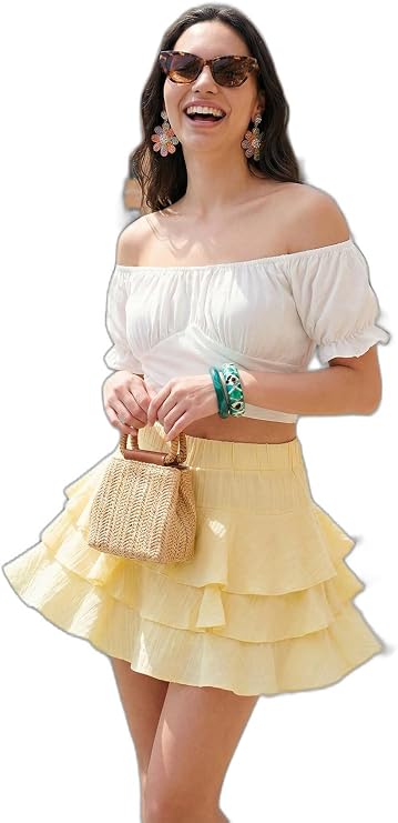 Lela Pamuklu Regular Fit Fırfırlı Mini Müslin Şort Etek Bayan ETEK 5866662