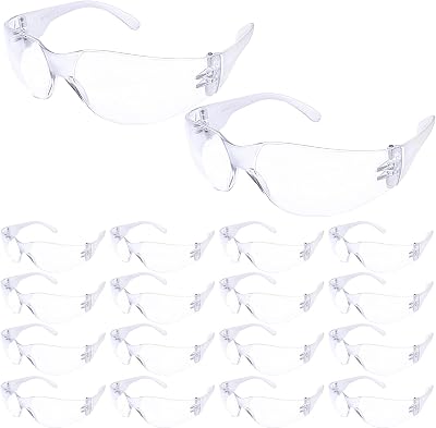 100 Pairs Protective Safety Glasses Bulk Clear Lens Splash Proof Eye Protection Goggles Scratch Impact Resistant Eyewear for Women Men Construction Work Science Lab Shooting