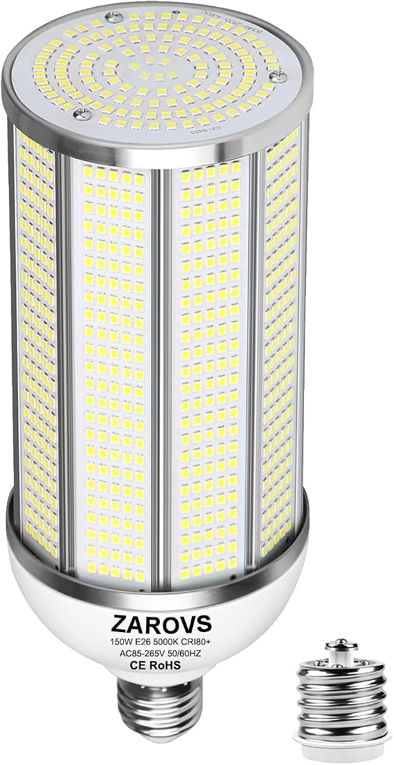 150W LED Corn Bulb, 22500LM Super Bright LED Bulb, Equivalent 600W MH HPS HID CFL, 5000K Daylight White, E26/E39 Mogul Base LED Bulb for Commercial Industrial Lighting Warehouse Workshop Garage