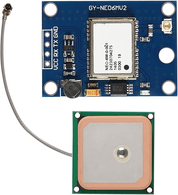1 Set GY-NEO6MV2 NEO-6M GPS Module NEO6MV2 with Flight Control EEPROM MWC APM2.5 Large Antenna for Arduino, Raspberry Pi, ESP32(1PCS GPS Module)