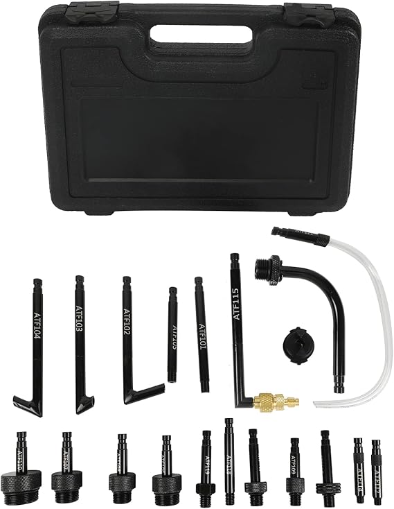 PLAYOCCAR Transmission Fluid Fill Adapter Kit, 20PCS ATF Filler Adapters Automatic Gearbox Oil Refill Connector Tool Set Compatible with Mercedes-Benz, Ford, GM, etc.