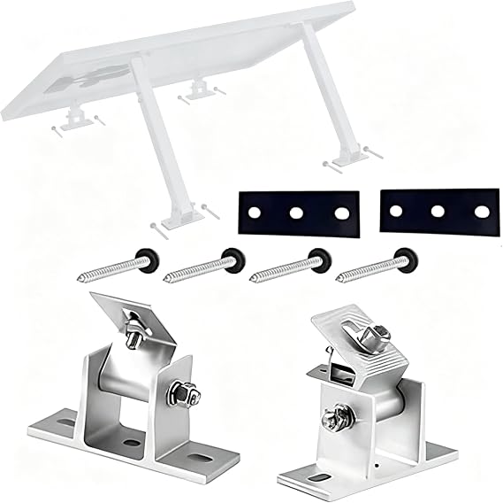 Adjustable Solar Panel Mount Brackets, 15-30 Degree Angle, Solar Panel Mount Racks for Wall, Roof, RV, Boat, Off Grid Solar Systems