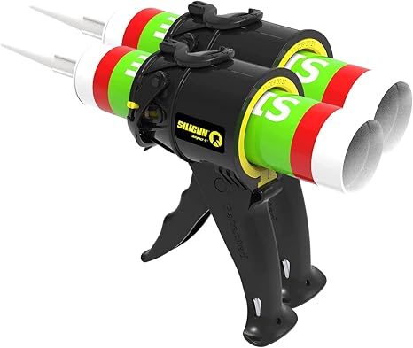 SILIGUNTM Compact Caulking Gun (2pcs) - No Drip Caulk Gun - Patented Design - Lightweight ABS Frame - Works With All 10 oz Tubes