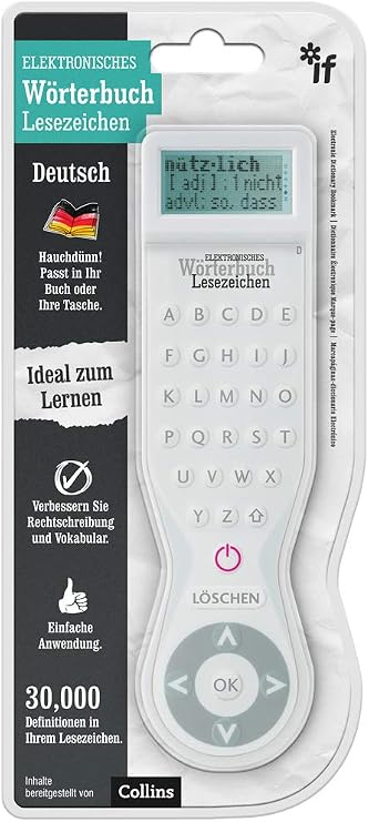 IF Electronic Dictionary Bookmark Single Language Definitions -German, White