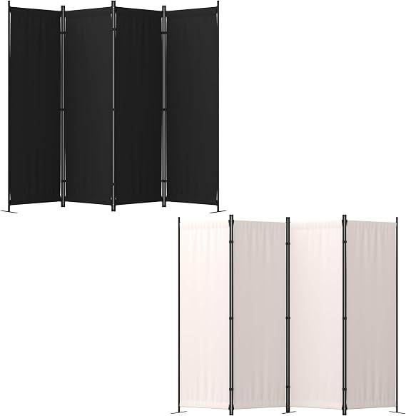 Room Divider, 4 Panel Folding Privacy Screen, 88 Portable Separating with 3 Metal Feet, Partition Room Dividers, Lightweight Freestanding Wall Divider Screen for Office Bedroom Hospital