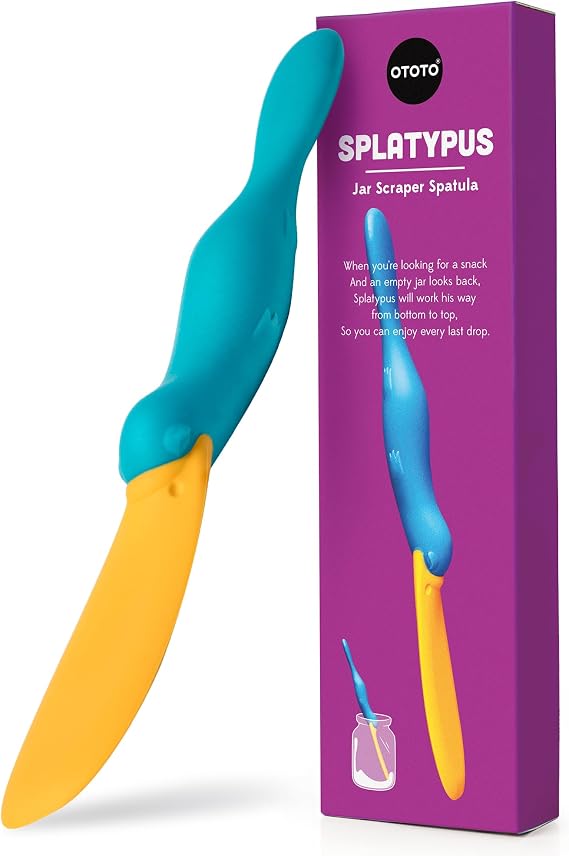 OTOTO Splatypus Jar Spatula for Scooping and Scraping - Unique Fun Cooking Kitchen Gadgets for Foodies - BPA-free & 100% Food Safe - Crepe Spreader