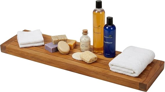 AquaTeak Moa 36" Teak Floating Shelf, Wall Mounted, Holds Up to 10 lbs