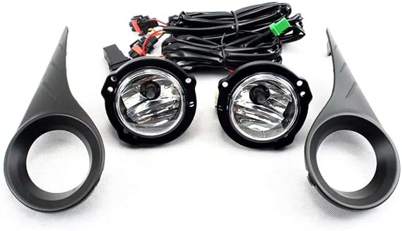 Car Fog Lamp Assembly With Cover for Toyota Agya Wigo 2017 2018 2019, 4300K Halogen Fog Lamp Blub + Cover + Harness + Switch