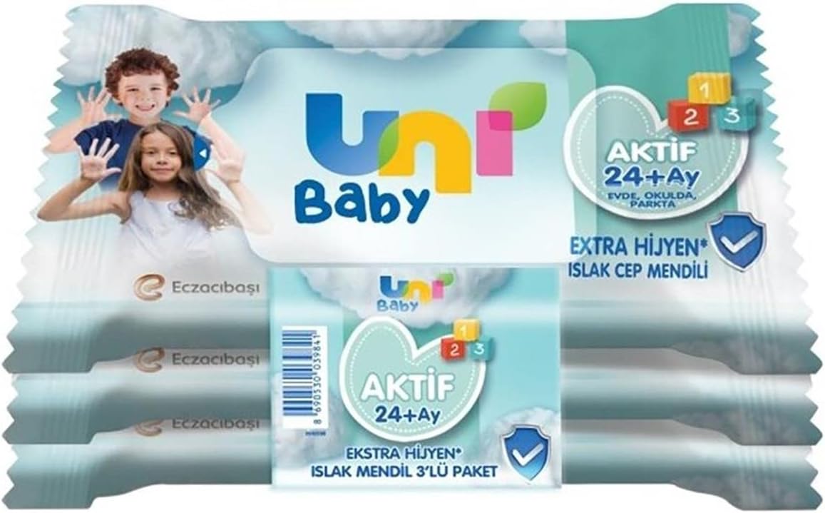 Uni Baby Aktif Ekstra Hijyen Cep Mendil 3*15 Yaprak