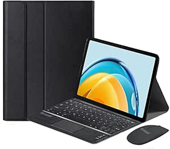 Microcase Samsung Galaxy Tab A9 Plus SM-X210 11 inch Tablet Bluetooth Touchpad Klavye + Bluetooth Mouse + Standlı Kılıf - Siyah BKK7