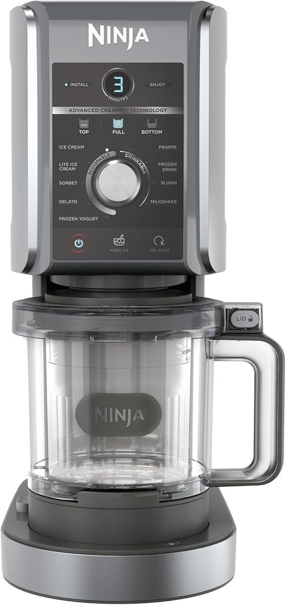 Ninja CREAMi Deluxe 10 In 1 Ice Cream and Frozen Maker, 10 Programs, Ice Cream, Light Ice Cream, Gelato, Frozen Drink, Sorbet, Frozen Yogurt, Milkshake, Slushi, Frappe, Mix-In