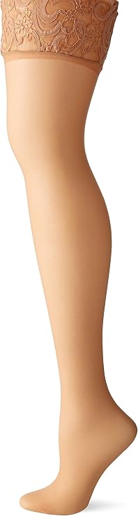 Leg Avenue Women's Sheer Lace Top Thigh High Stockings with Backseam