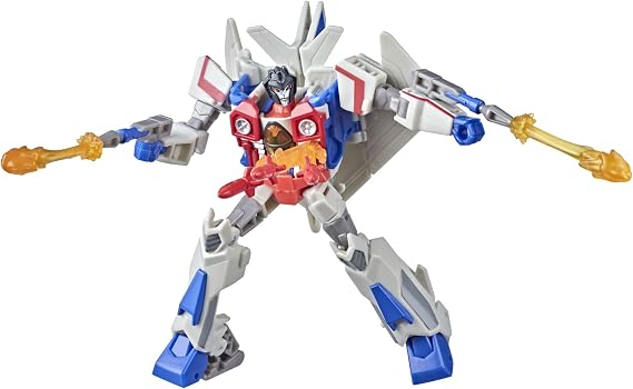Transformers Bumblebee Cyberverse Adventures Toy Deluxe Class Starscream Action Figure, Seeker Strike Action Attack, 12.5 cm