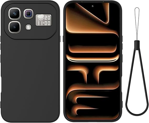 Compatible with Infinix Note 60 Pro 5G Case Silicone Rubber Ultra Thin, Soft Flexible Bumper Hybrid Armor Rugged Cover Shockproof Case for Infinix Note 60 5G，Black