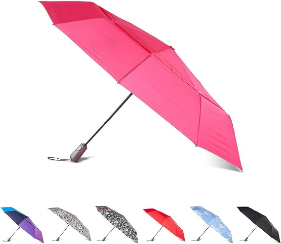 totes Men Women Ultimate Protection Folding Umbrella Auto Open and Close Windproof Sun Protection