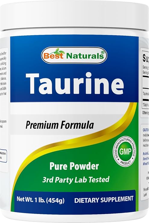 Best Naturals 100% Pure Taurine Powder Free Form - Taurine 1000mg per Serving - 1 Lb (454 gm) (1 LB (Pack of 1))