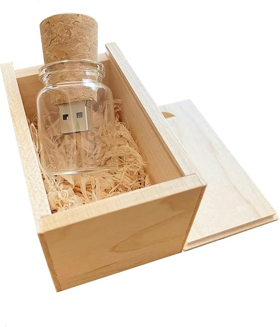 1PCS Cute Drift Bottle USB Flash Drive Memory Stick Storage U-disk With Maple box (3.0/64GB)