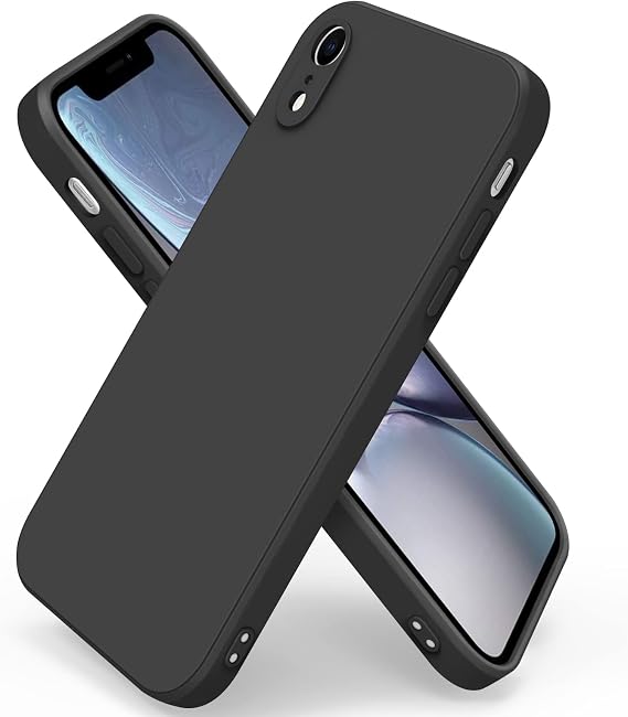 Silicone Case for iPhone XR case, Premium Soft Liquid Silicone Rubber Full-Body Protective Shockproof Back Cover for iPhone XR 6.1 inch Black