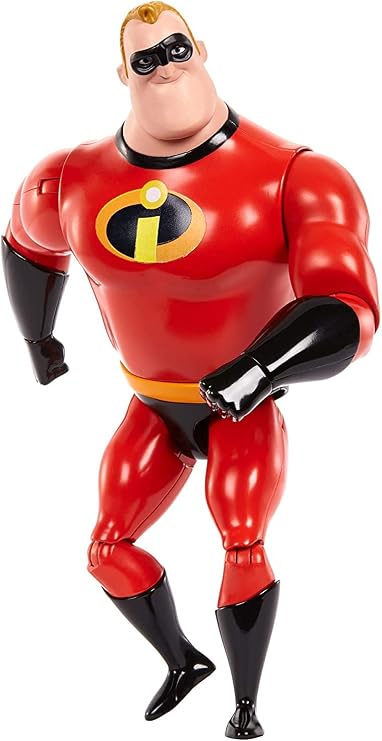 Mattel Pixar Mr. Incredible Figure True to Movie Scale Character Action Doll Highly Posable with Authentic Costumes for Storytelling, Collecting, The Incredibles Toys Kids Gift Ages 3 and Up