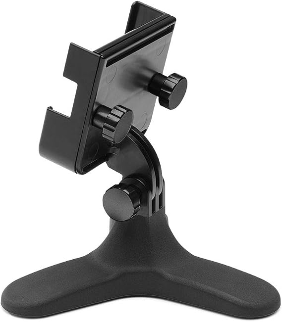 WeatherTech DeskFone Two View Universal Phone Holder for Flat Surfaces, Office, Kitchen, Nightstand - Black Metal Knobs