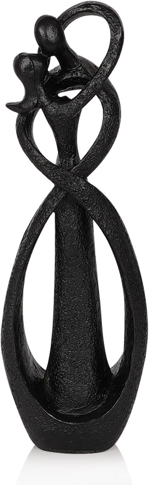 Trycooling Kissing Lovers Statue Abstract Sculpture, Black, Small
