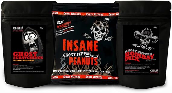 Ghost Pepper Chilli Snack Collection Peanuts, Scratchings, Bombay Mix Gift