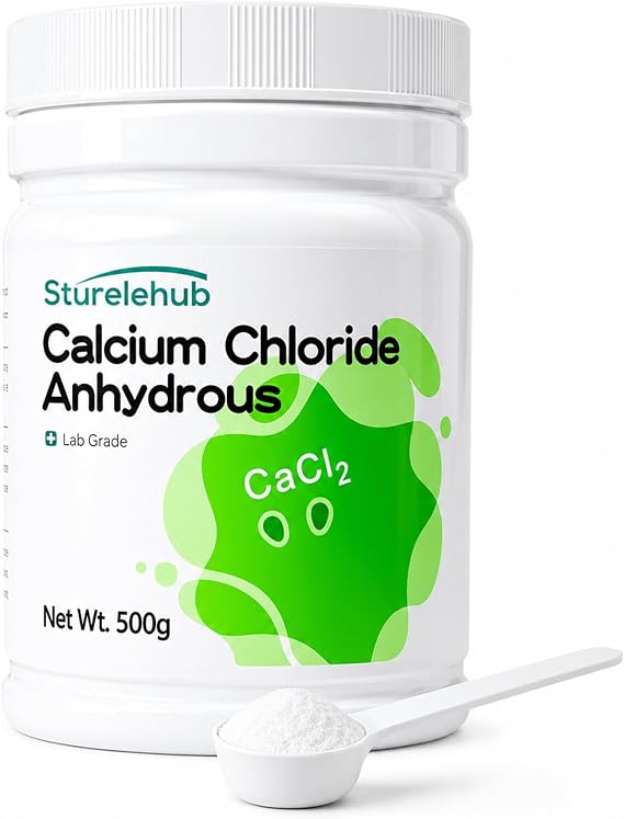 Calcium Chloride Anhydrous, 500g Lab Grade, Calcium Chloride Powder for Laboratory, for DIY Drying Agent Packet, Ideal for Snow Melter