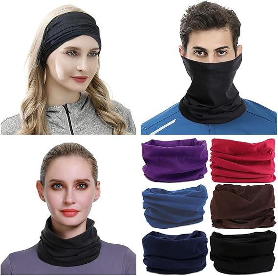 VANCROWN Headband Neck Gaiter Head Wrap Headwear Face Mask Magic Scarf Bandana for Men and Women